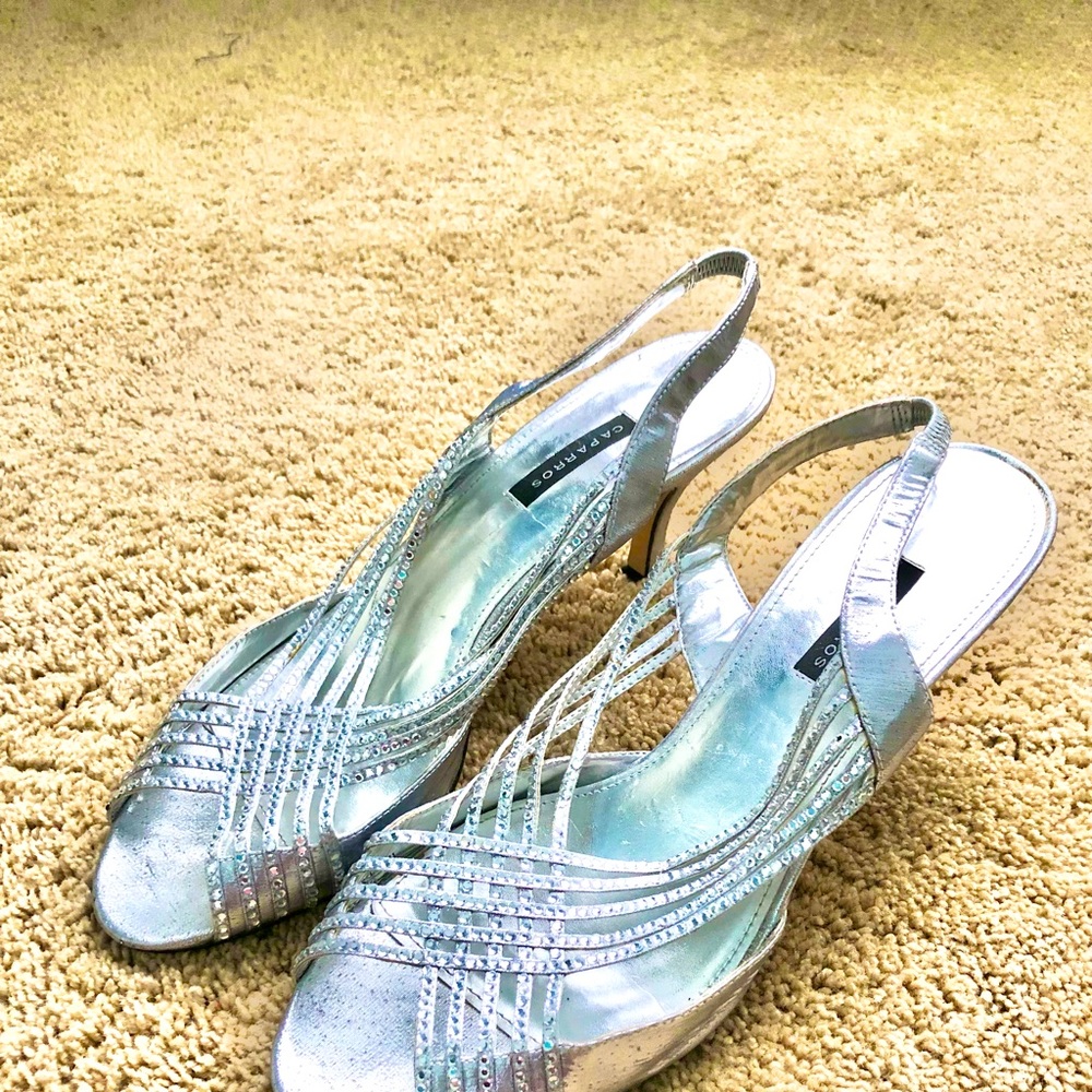 Silver high heels